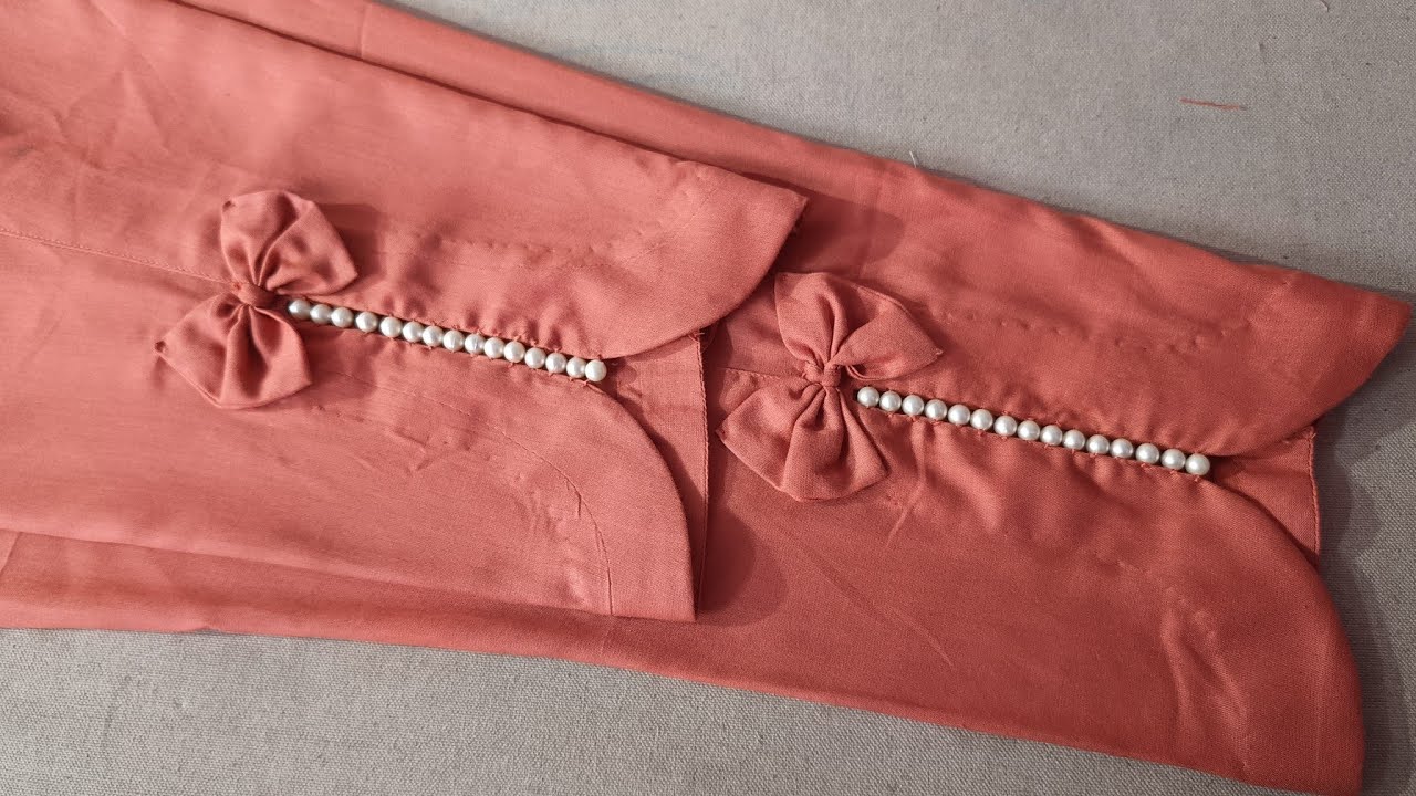 Bow और pearls के साथ बनाएं बेहद खूबसूरत Pant plazo का design | Trouser ke design | mzm tailor tech