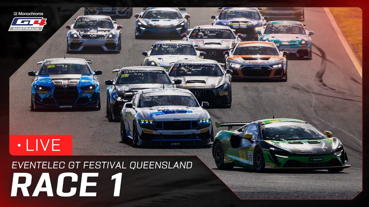 LIVE | Race 1 | EVENTelec GT Festival Queensland | 2025 Monochrome GT4 Australia