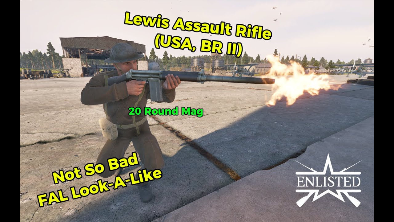 Enlisted - Lewis Assault Rifle (USA, BR II), A FAL Look-A-Like