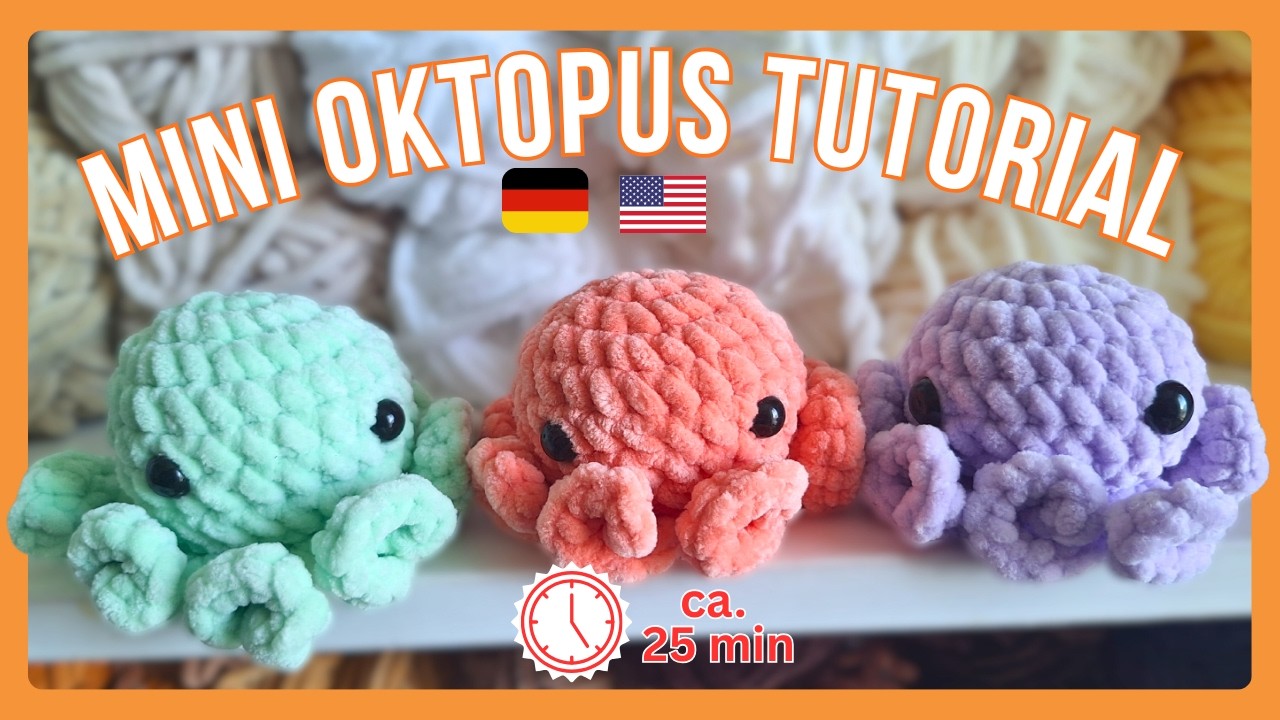 Mini Oktopus häkeln | Schnell & Einfach für Anfänger | nur  25 Minuten