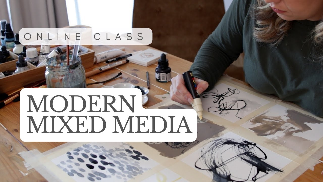 Learn how to paint abstracts and botanicals with mixed media 🌿