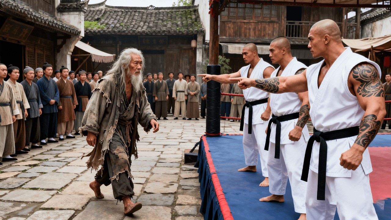 擂台惡霸瞧不起邋遢小夥，怎料小夥竟是隱藏高手，一拳秒殺他！ #2026kungfumovie #功夫  #jetli