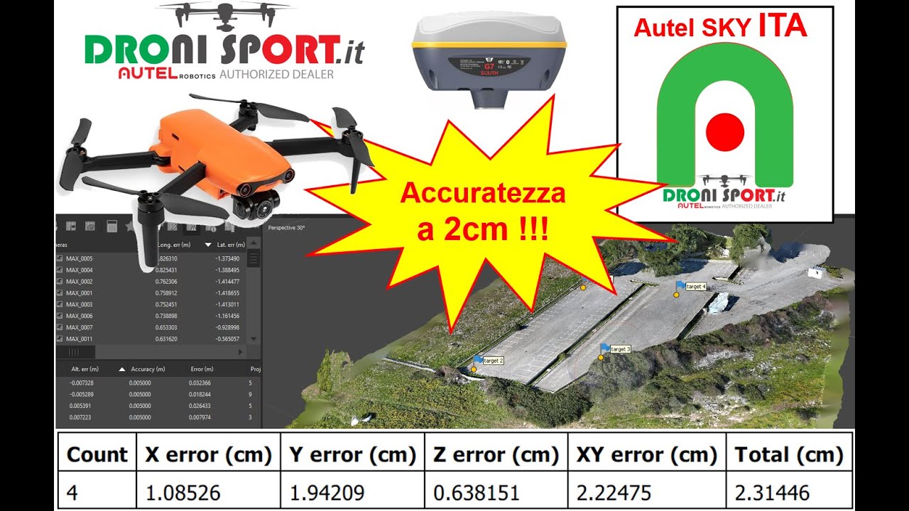 Autel Sky in ITALIANO - esecuzione Missione Fotogrammetrica con NANO Plus - modello accurato a 2cm