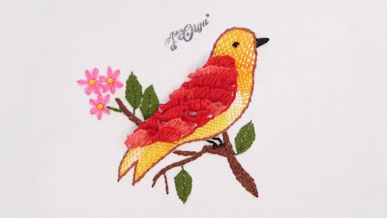 Cómo Bordar un Pájaro en Alto Relieve | How to Embroider a Bird
