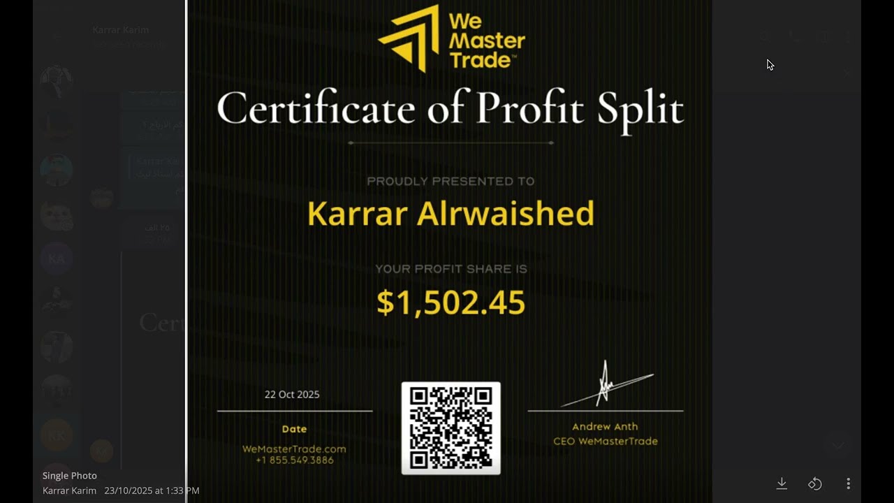 سحب 1500$ من شركة We Master Trade