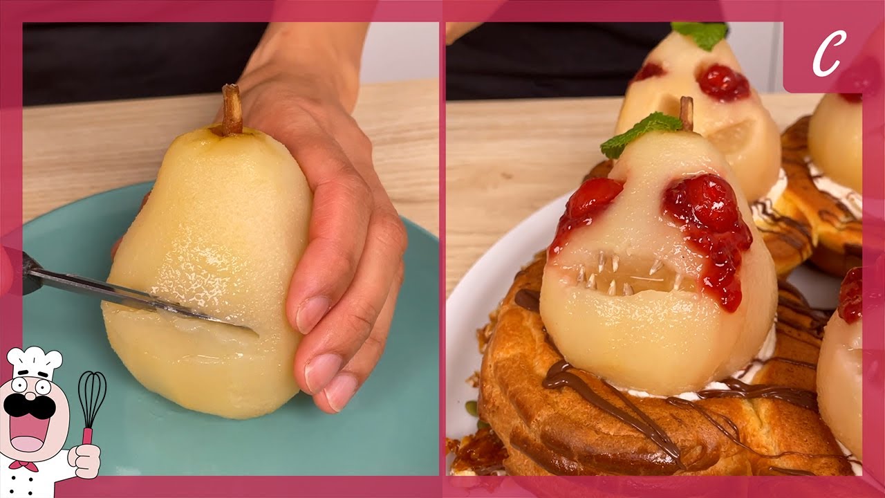 Corona de Peras Espeluznante para Halloween | Receta Divertida 🍐🧛