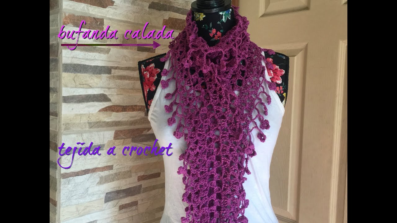 Bufanda Violeta  -a crochet-