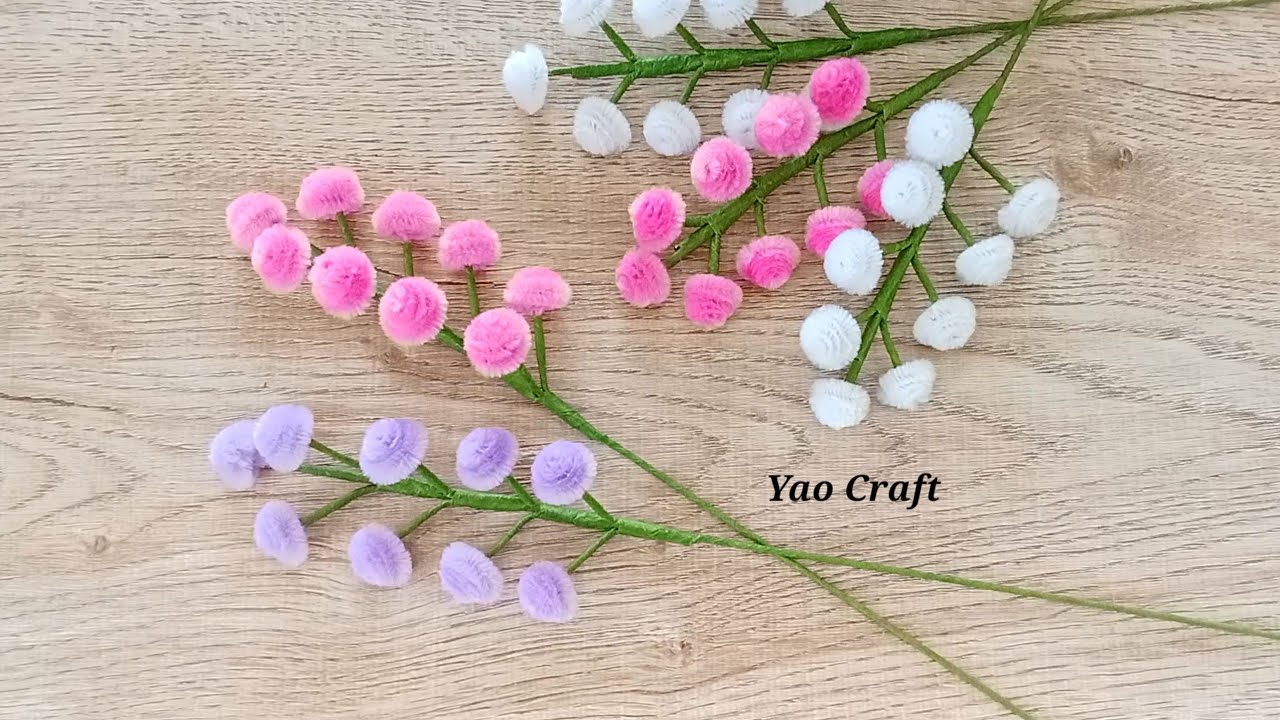 ♥️Pipe Cleaner Flower Bud Tutorial step by step | Pipe Cleaner Flower Bouquet #pipecleanerflower