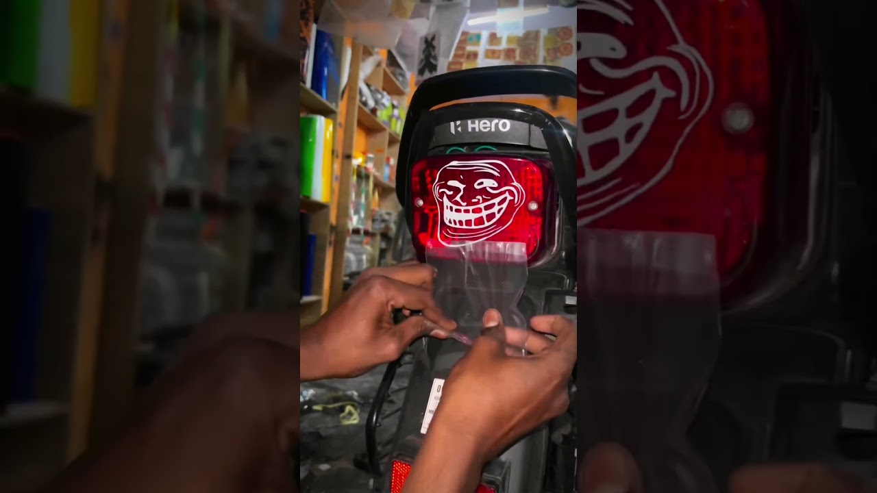 splendor backlight Stickers 👀🤪 #bikemodified #bikelover #trending #youtubeshorts #viralreels ⚡