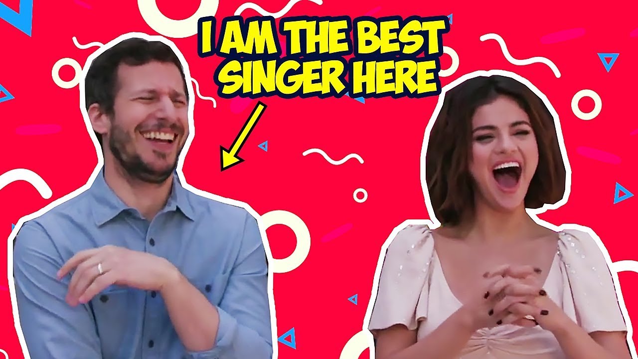 Andy Samberg Makes Selena Gomez Laugh So Hard (Hotel Transylvania 3)