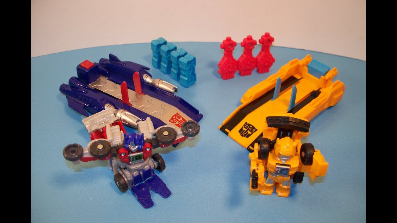 2013 BOT SHOTS LAUNCHERS OPTIMUS PRIME and BUMBLEBEE TRANSFORMERS TOY REVIEW