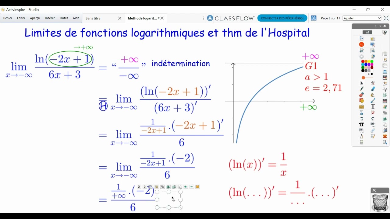 Méthode : Logarithmes et l'Hospital (vidéo 2)