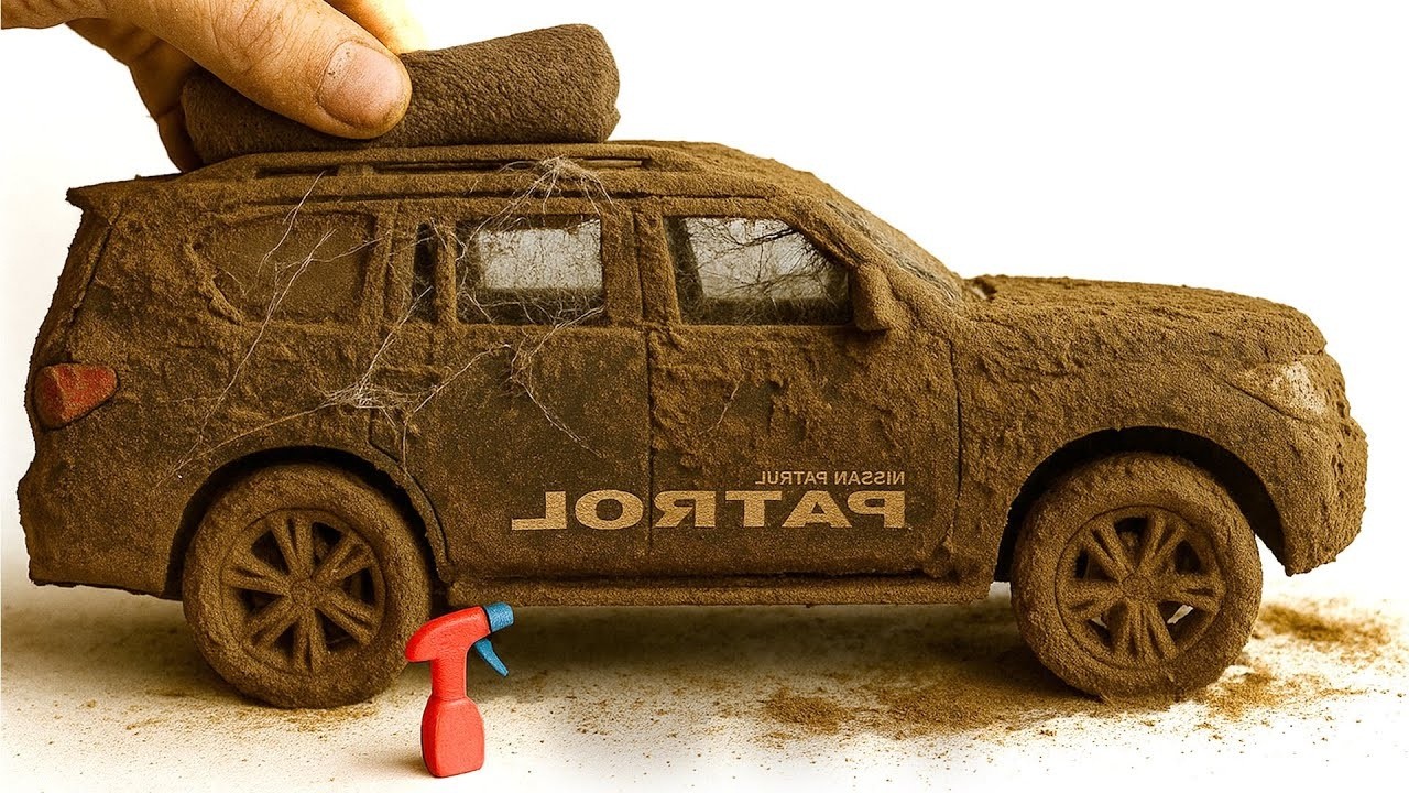 Super Realistic Cleaning of a 124 Nissan Patrol N After a Hardcore Mud Bath Disaster