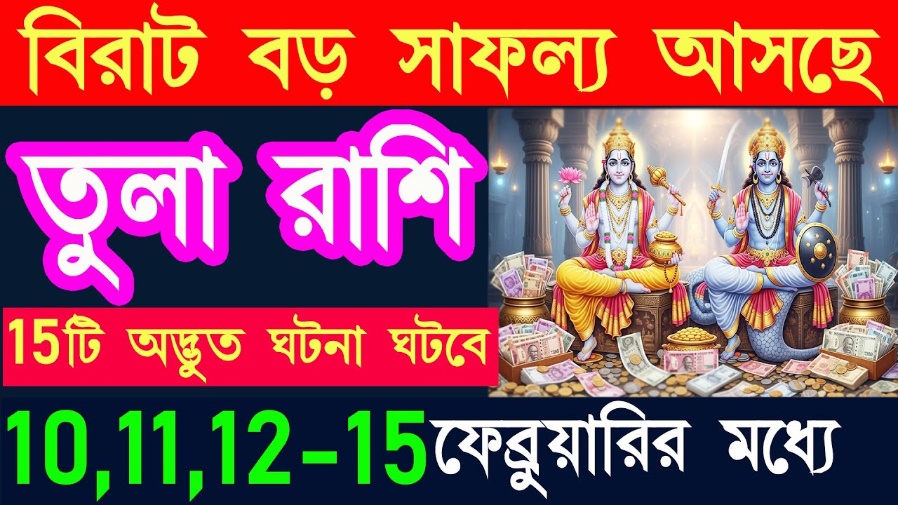 তুলা রাশি বিরাট বড় সাফল্য আসছে|tula rashi february|tula rashi 10-15 february|libra 2026