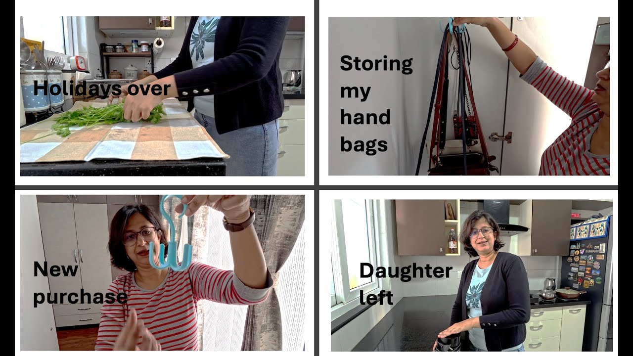 Holidays over - Daughter left - Homemaking continues - Handbag storage/organization