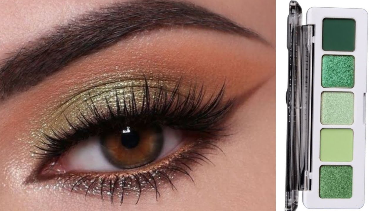 Soft green Eye Makeup With Brown liner for beginners | Beginners Friendly Eye Makeup