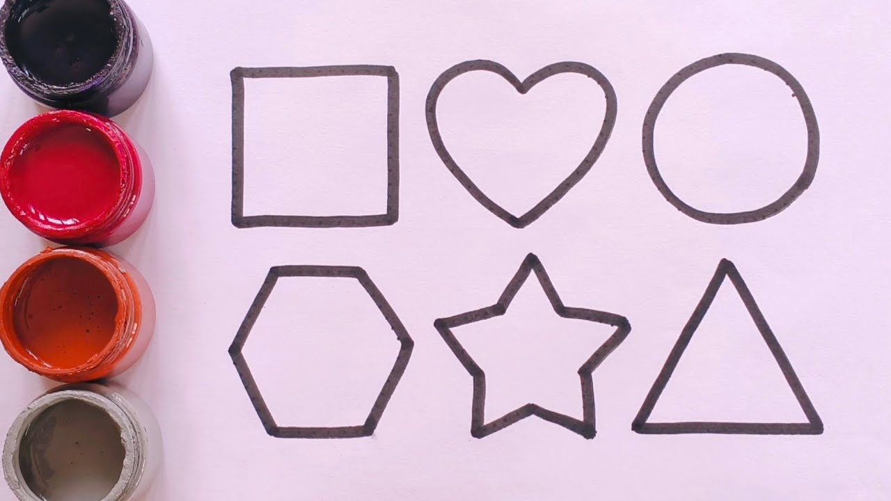 How to draw 2d shapes | Basic drawing of 2d shapes | Learn colors name with shapes drawing part- 182