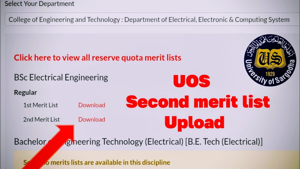 UOS 2nd Merit List 2025 Announced 🔥 | University of Sargodha Latest Update