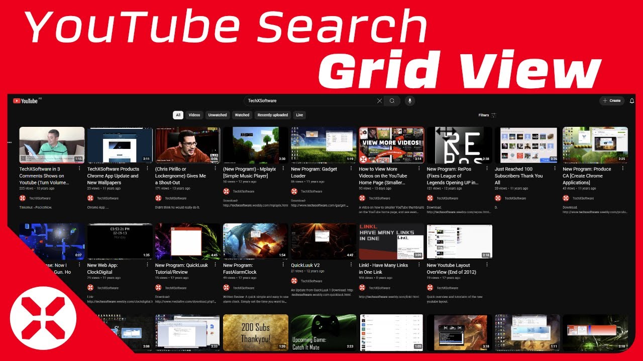 How To Get A Grid View On YouTube Search (No More List View!)