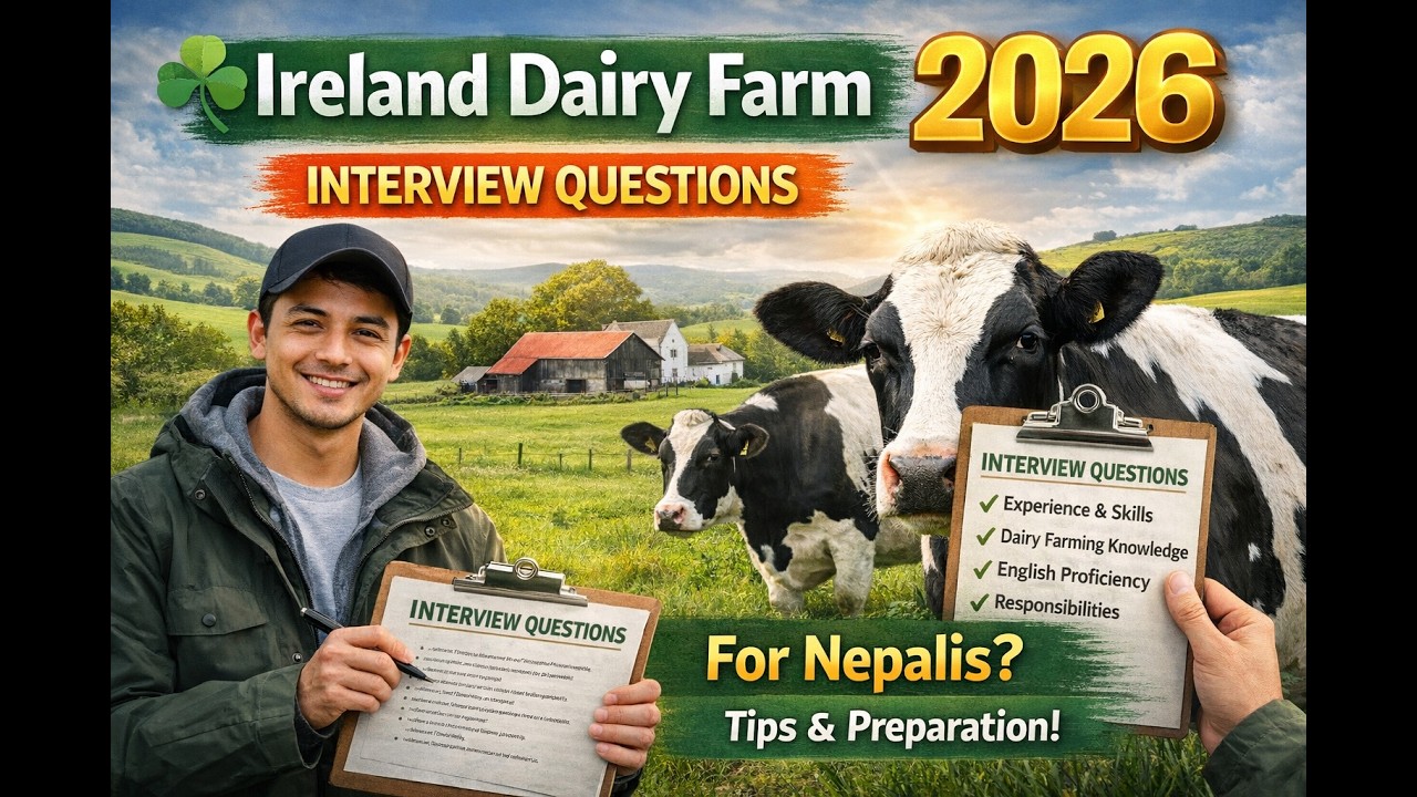 Ireland dairy farm interview questions for Nepali | Dairy farm interview questions