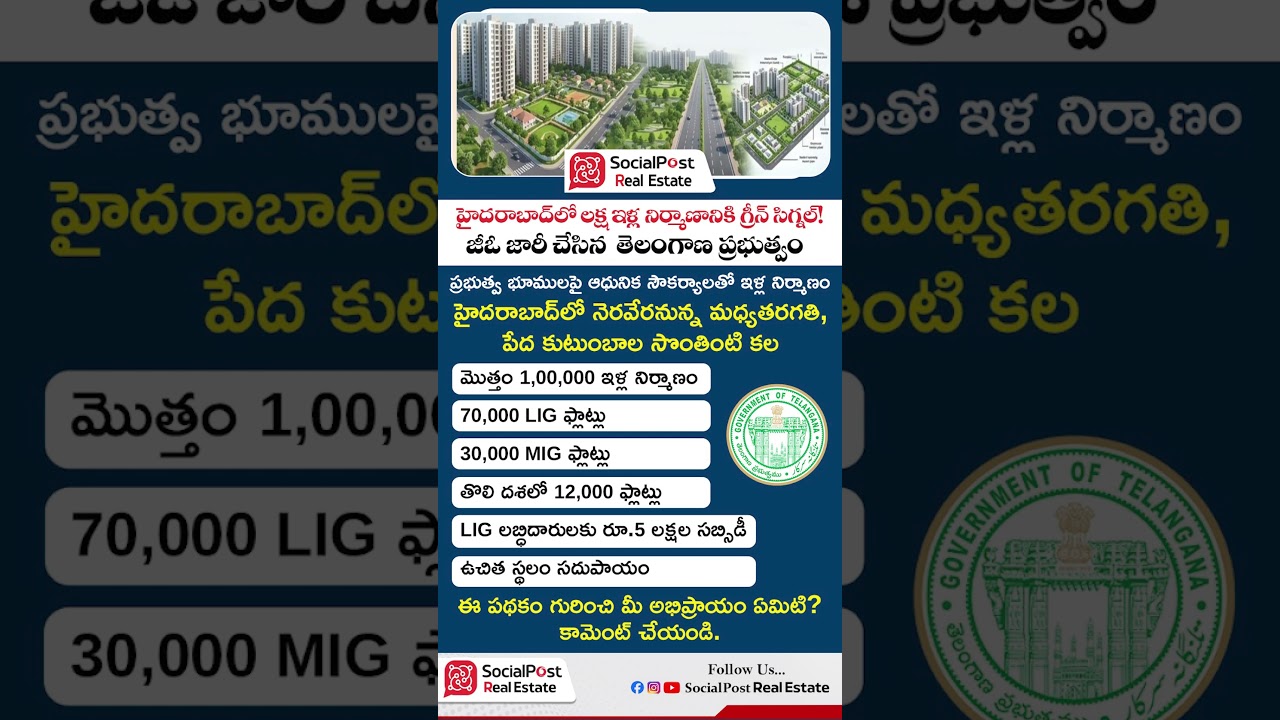 Telangana Government House Scheme #housing #telangana #freehome #dreamhome #homebuying #shorts#viral