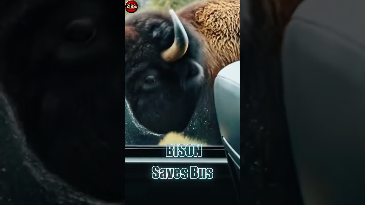 BISON Saves Tourists From Danger! #animals #rescue #shorts