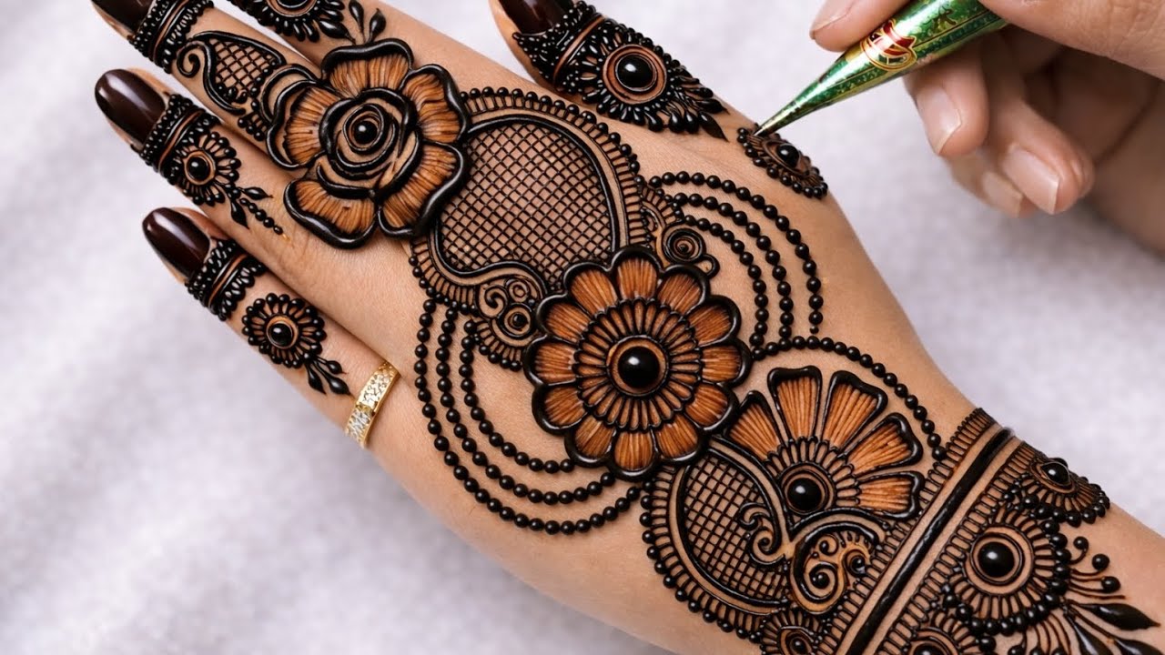 Very simple unique style mehndi design for back hand|new easy mehndi design 2026 | mehandi designs|