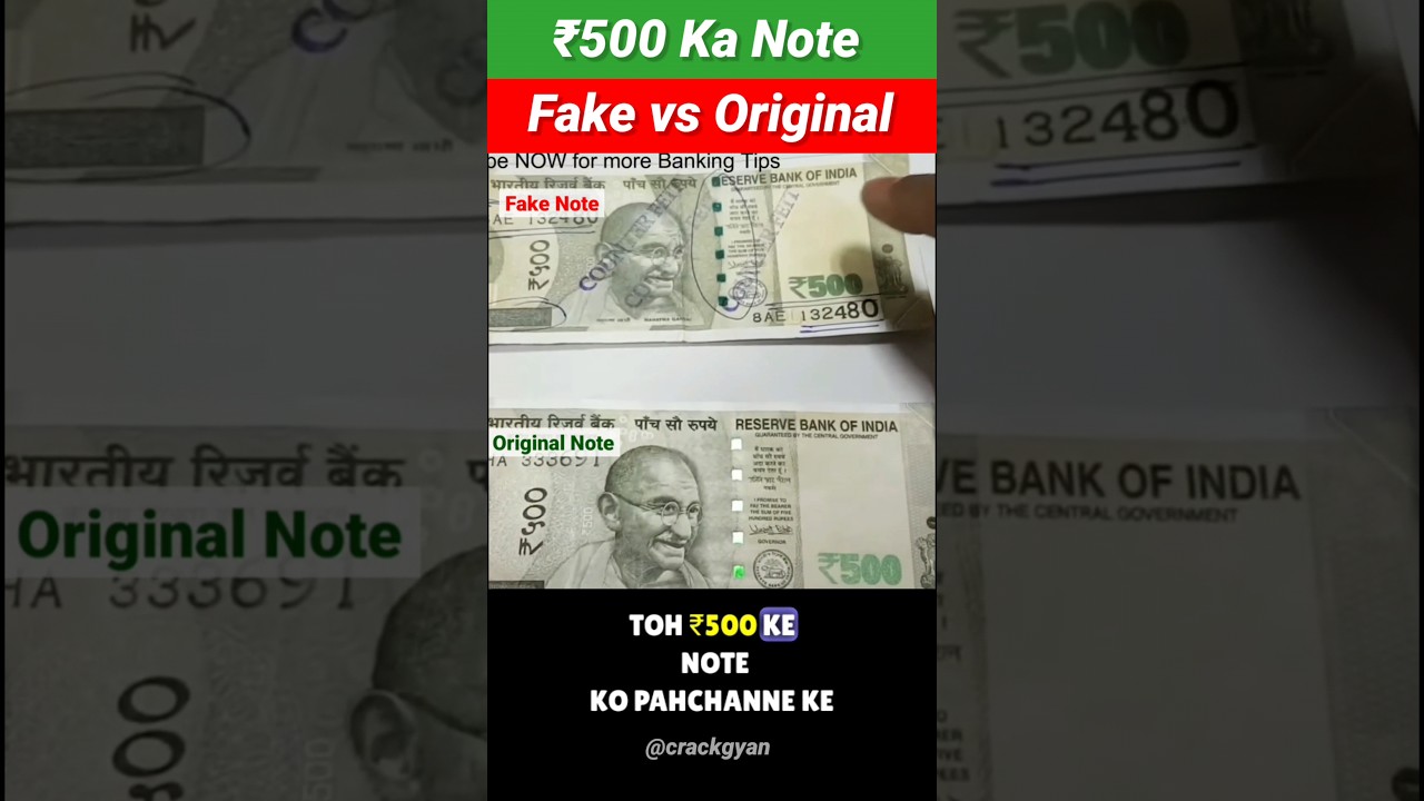 Fake note VS Original note ❓ ₹500 #education #facts #awareness