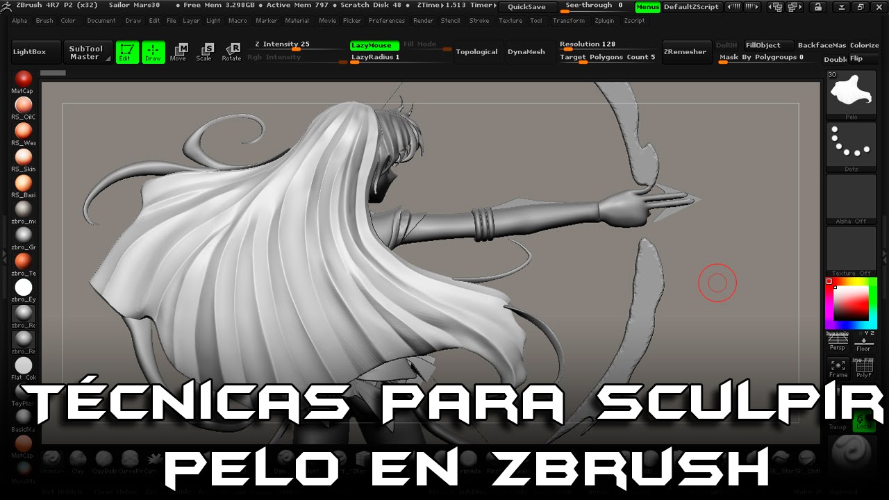 Consejos y técnicas para pelo en Zbrush Parte 1