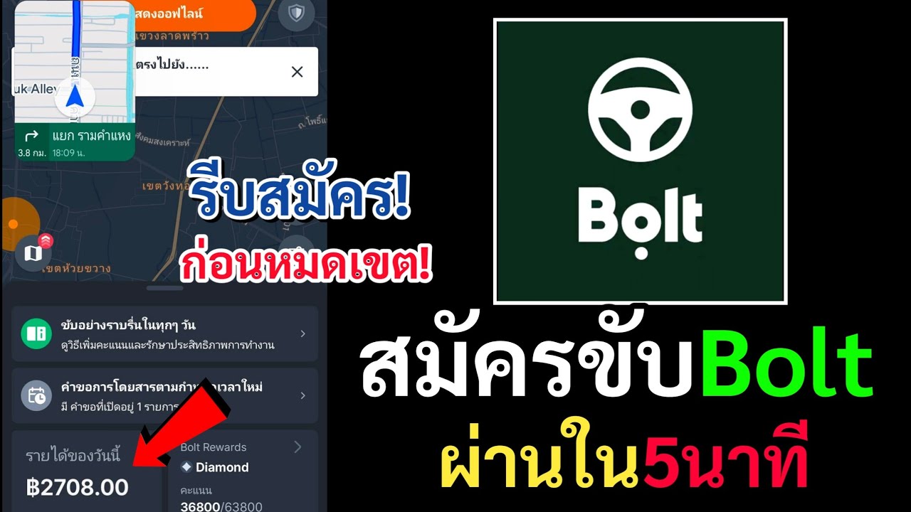 วิธีสมัครขับ Bolt Driver 2026 | ล่าสุด! รถยนต์-มอไซค์ ผ่านไวใน 5 นาที (อัปเดตใหม่)