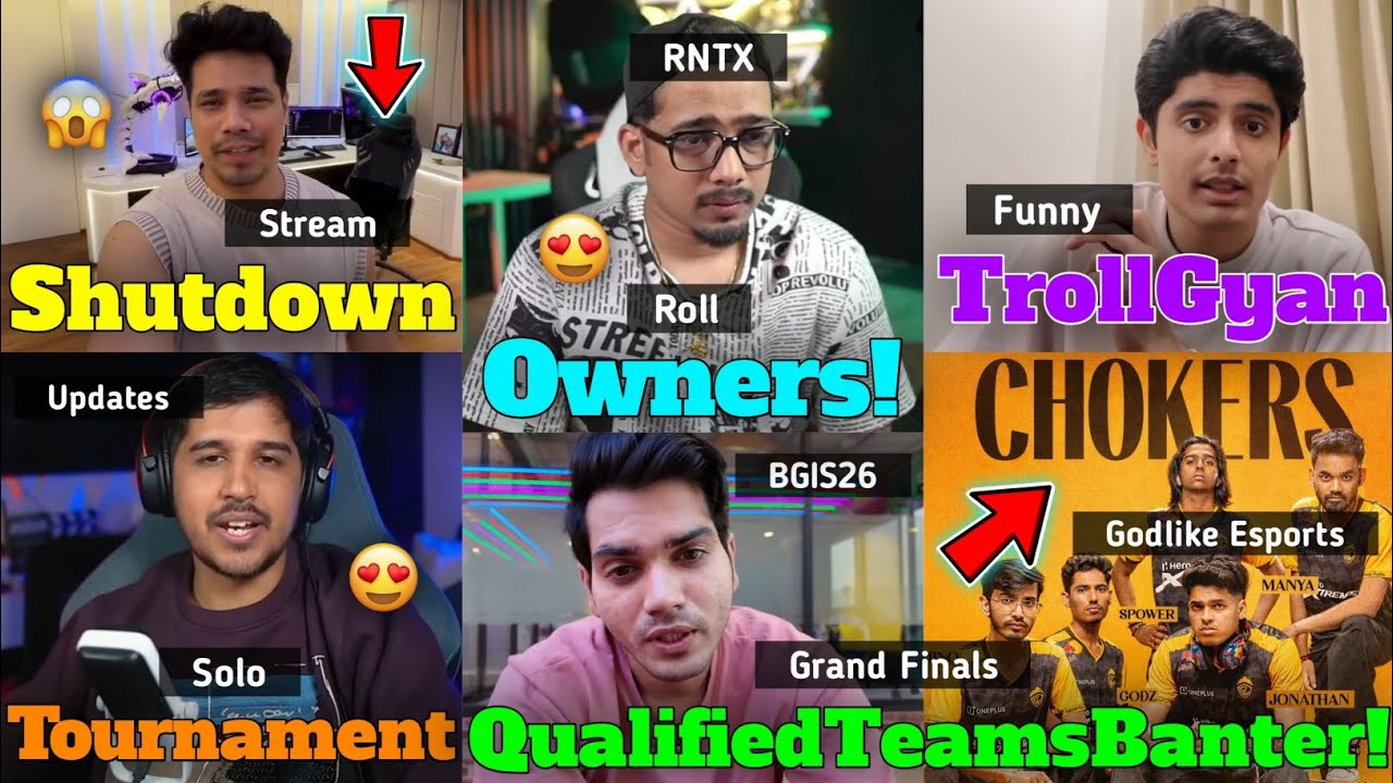 Total Gaming Troll Gyan Gaming, BGIS26 Grand Finalists,Banter For Godlike, FFMIC Champions,Scout, DG