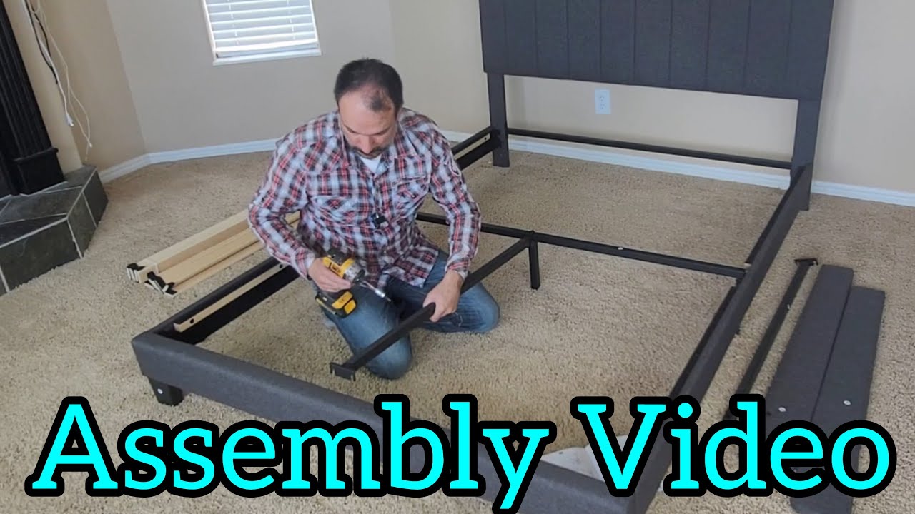 The New Yaheetech Queen Size Wing Edge Platform Bed Frame- Assembly Video