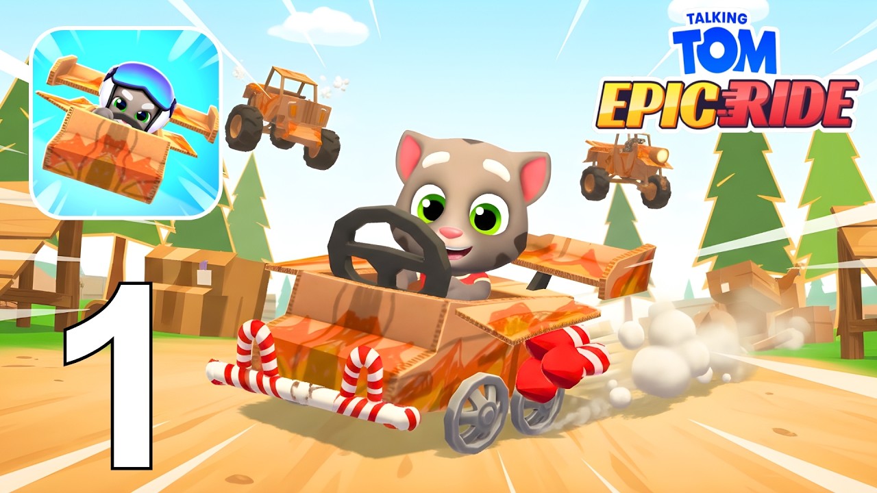 Talking Tom Epic Ride - Gameplay Walkthrough Part 1 - Epic Kart Race (Android/iOS)