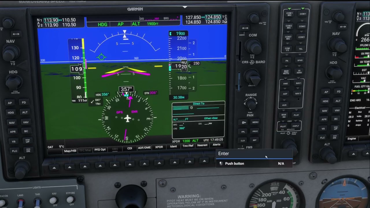 КАК НАСТРОИТЬ ПЛАН ПРЯМОГО ПОЛЕТА НА CESSNA 172 G1000 НА MSFS24