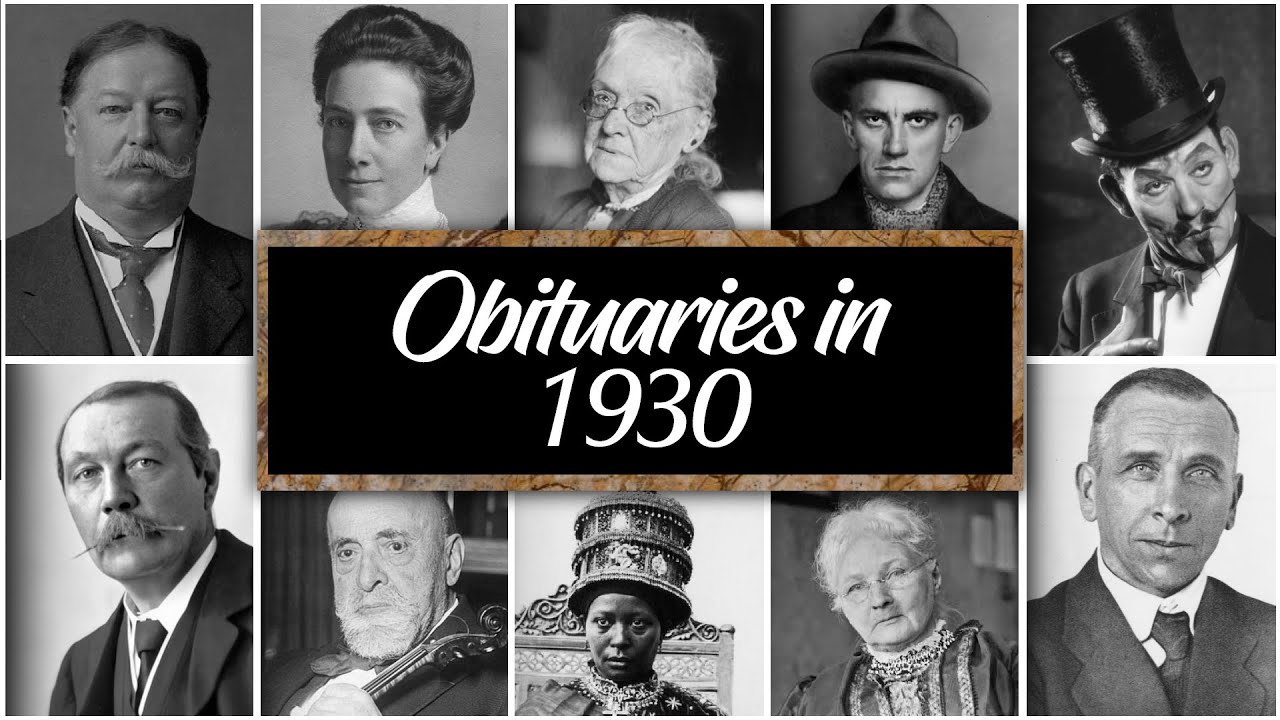 Obituary in 1930: Famous faces we lost in 1930