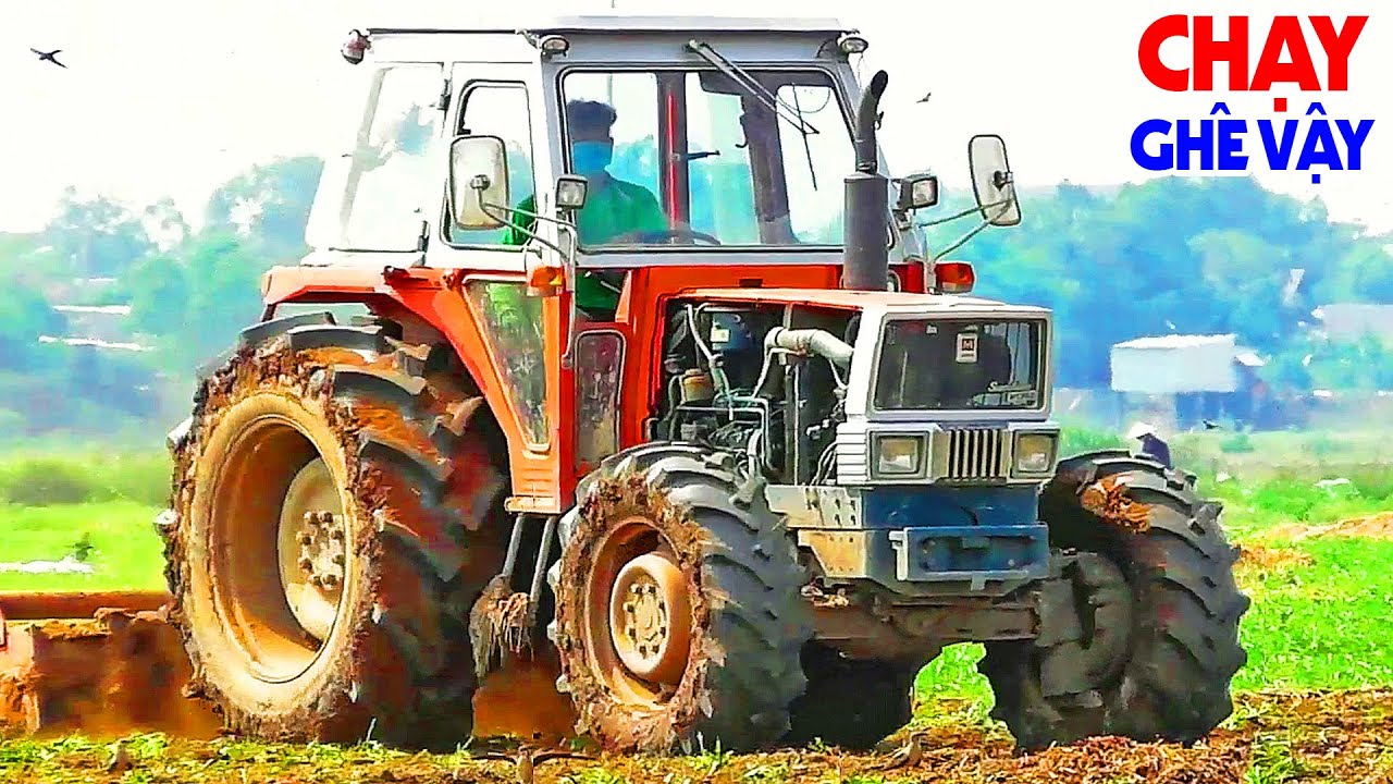Трактор Kubota M7950DT на высокой скорости в поле