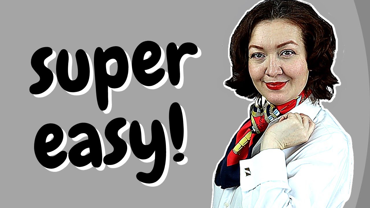 3 EASY and ELEGANT Hermes scarf styles with a shirt. Neck scarf style step by step tutorial