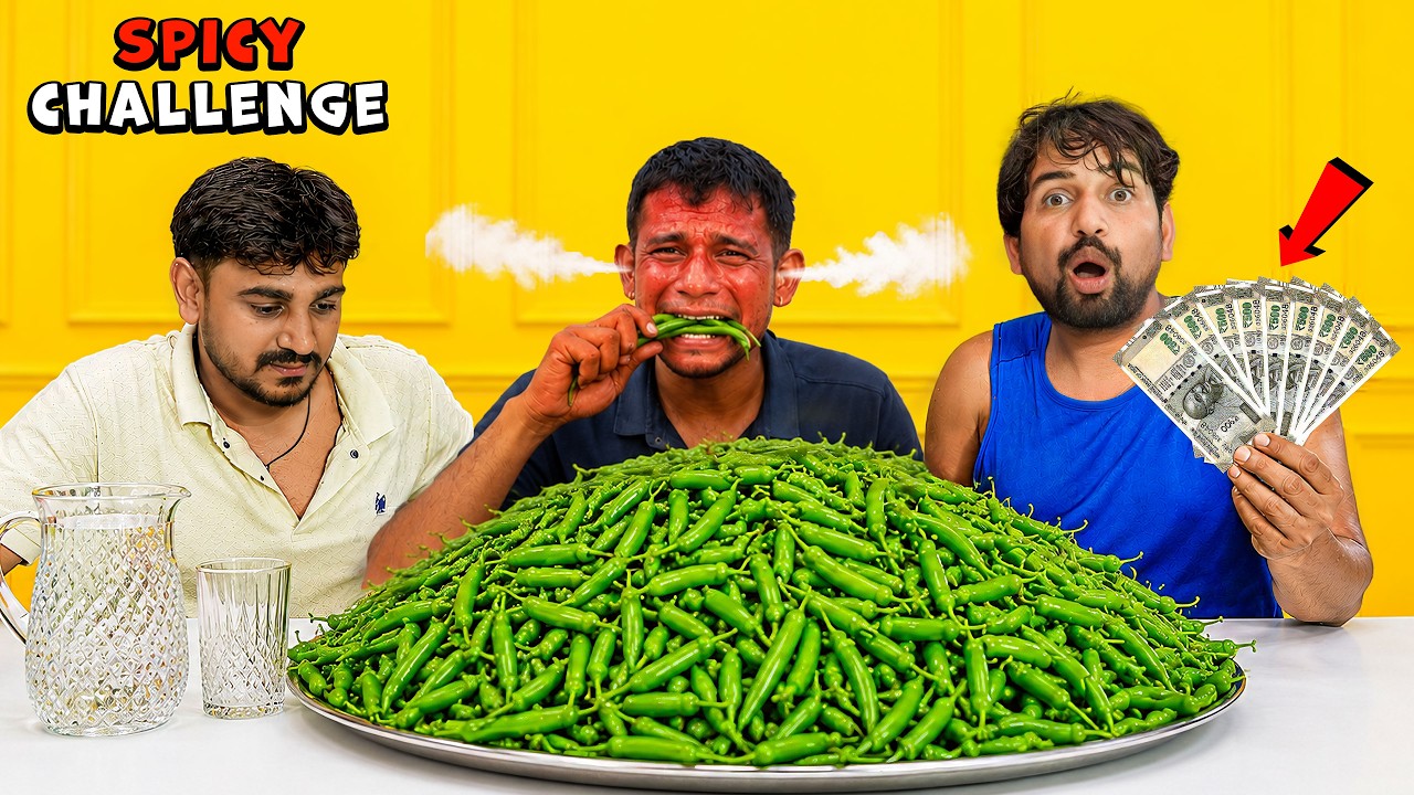 World&rsquo;s Spiciest...Green Chilli Eating Challenge 🌶️🔥 - सबका धुआँ निकल गया 🤣 | With Team