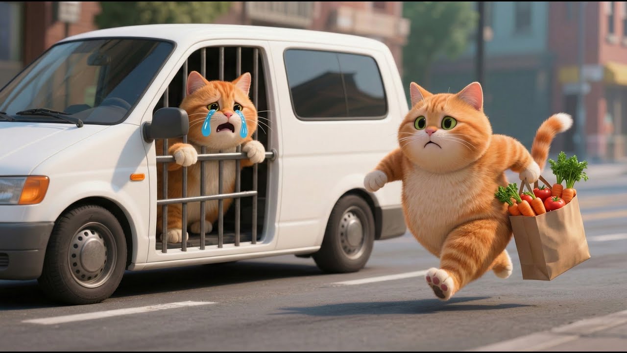 👉 Mama Cat rescues her kitten from an animal catcher’s car 🐱🚗