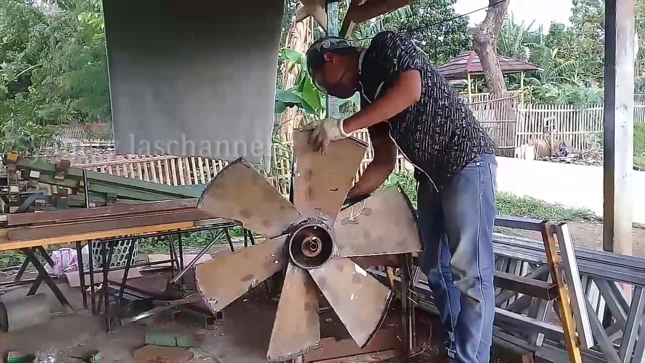 Cara membuat atau ganti daun kipas blower oven padi/gabah gandum kopi dll kapasitas 10 Ton