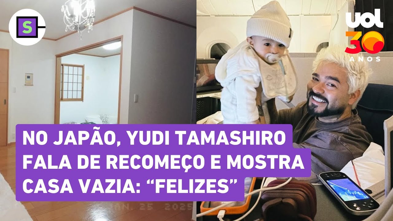 Yudi Tamashiro conta sobre os primeiros dias morando no Jap&atilde;o e mostra casa vazia: 'Mais felizes'