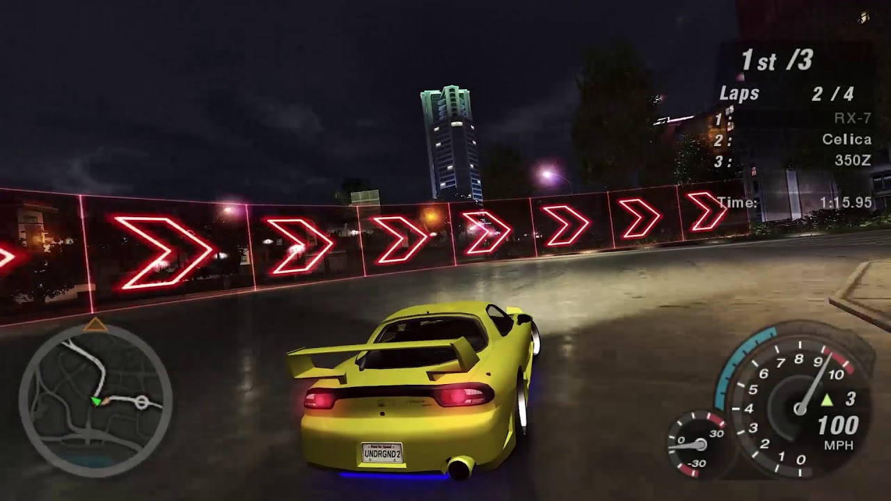 NFS Underground 2 Online Racing - Close Battle RX7 vs 350z vs Celica