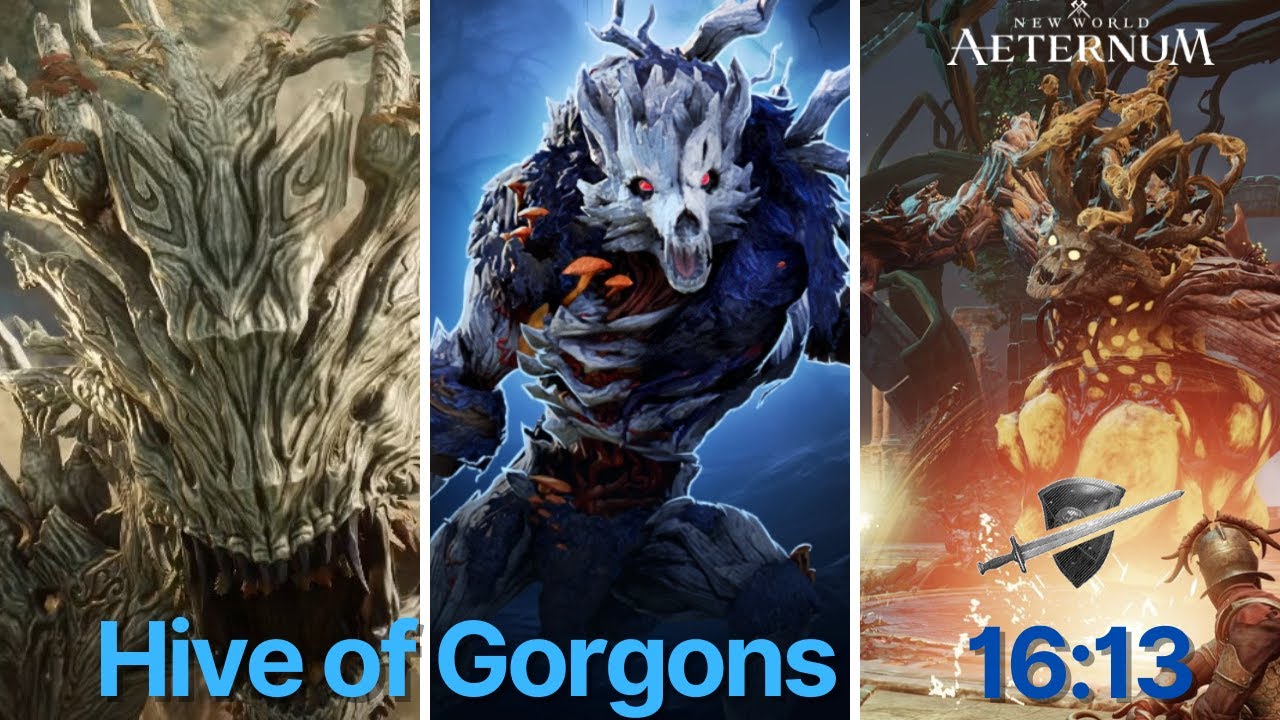 New World: Aeternum - Hive of Gorgons - 16:13 - Spear/SnS/Skipper POV