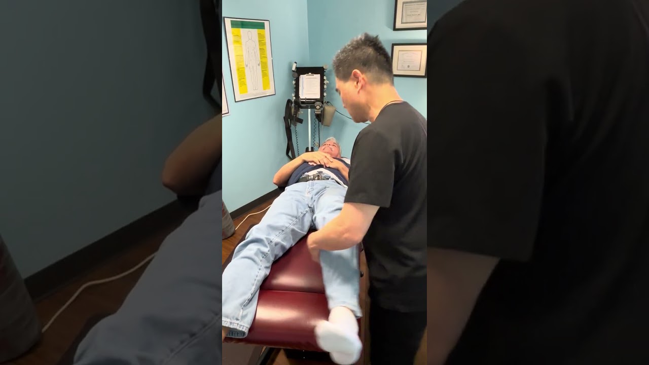 Adjustment a patient with Neck, Lower Back and Left Shoulder pain.