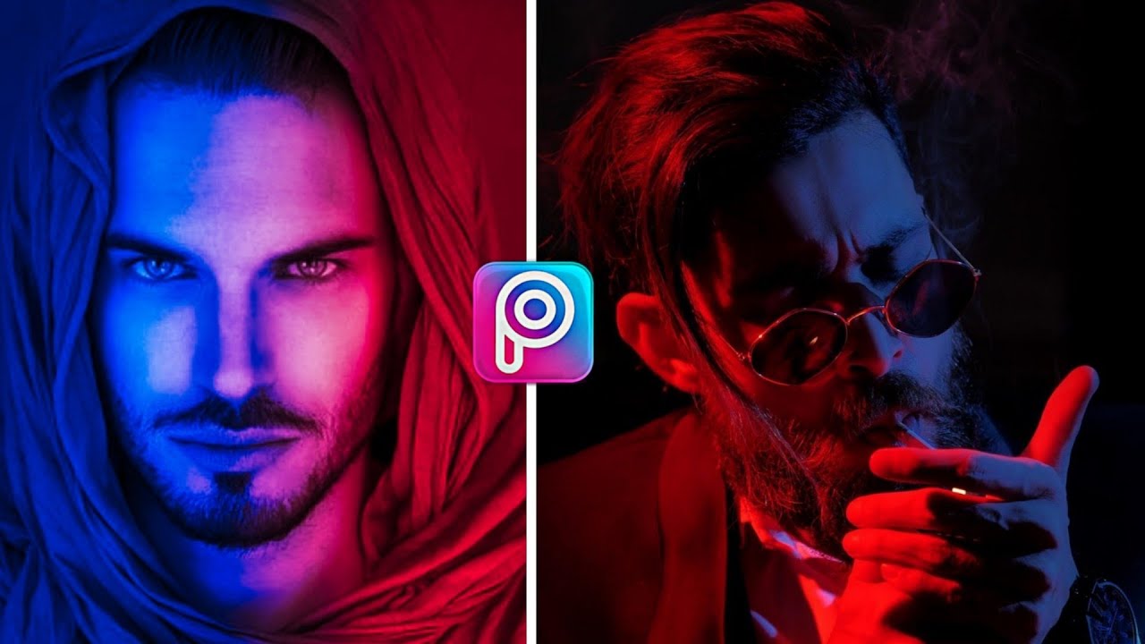 PicsArt Dual Tone Colour Editing || Red and Blue face editing trick || urban editz