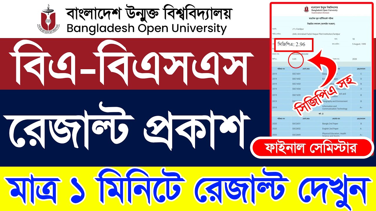 Bangladesh Open University Result | উন্মুক্ত রেজাল্ট দেখার নিয়ম -How to Check BA BSS Result 2025 Bou