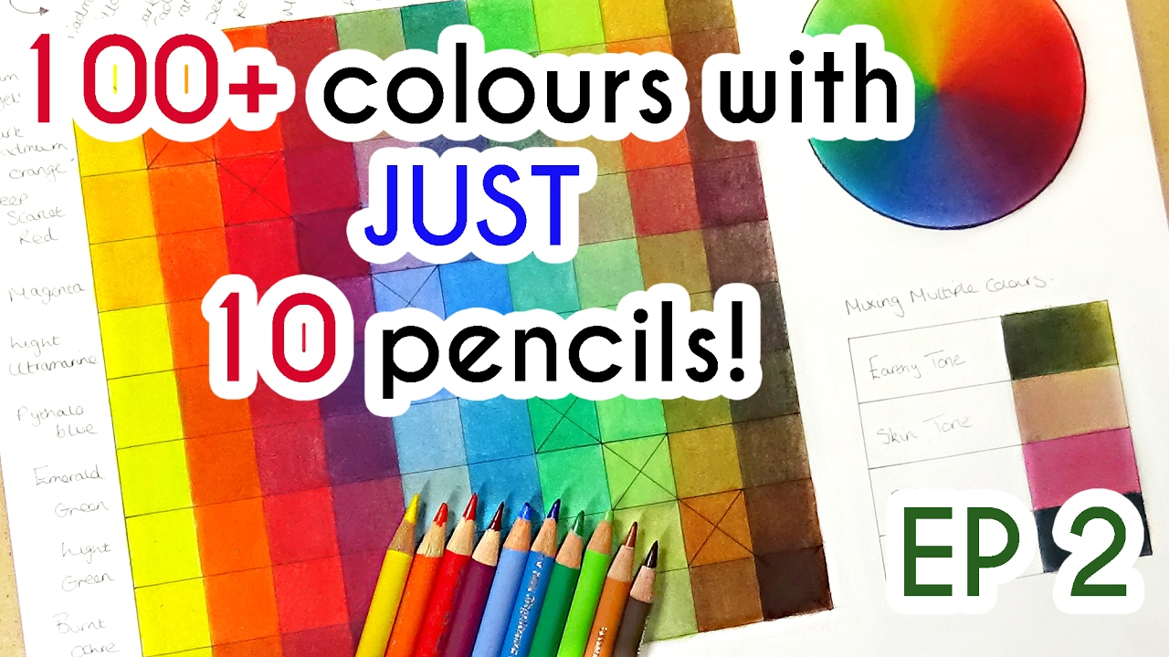 100+ COLOURS WITH JUST 10 PENCILS!! Coloured Pencil Drawing Tutorial Episode 2