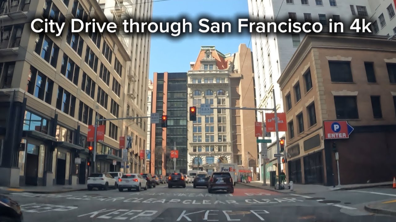 City Drive through San Francisco in 4k | 12:21pm daytime drive