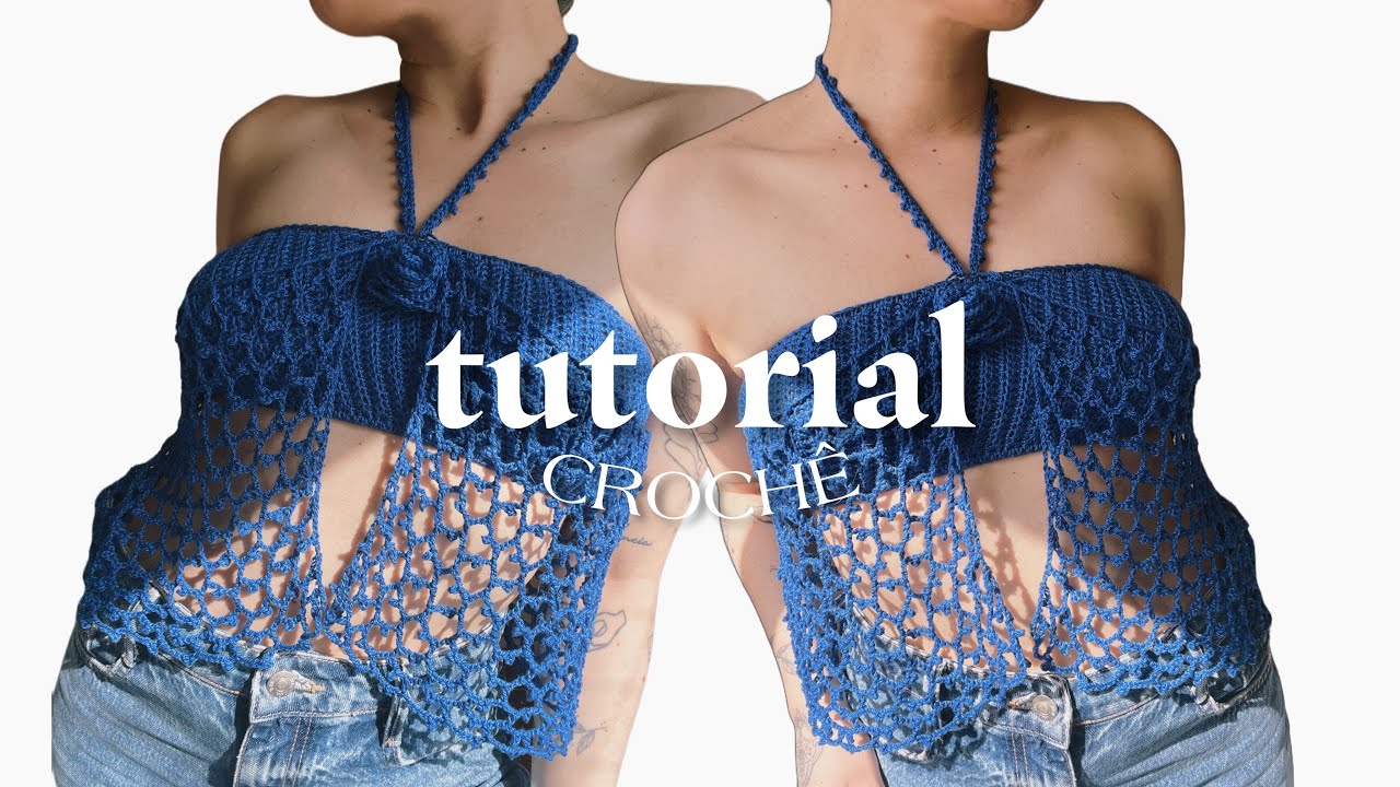 crochê tutorial | top cropped cortininha | para todos os tamanhos