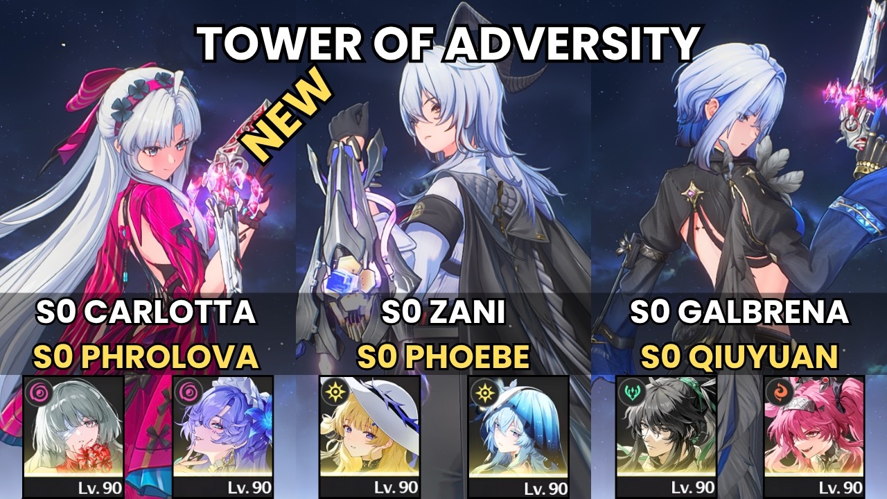 S0 Galbrena Qiuyuan Lupa / Phrolova Carlotta / Zani Wuwa Toa/ Tower of Adversity Wuthering Waves 2.7